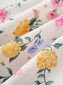 Joliand Joliand 1 pièce Robe nuisette élégante à fleurs éparpillées pour jeune fille, convient pour le port casual quotidien, les voyages, la plage, les rassemblements, les fêtes, les mariages, les pique-niques, l'été - Multicolore - Voir 5