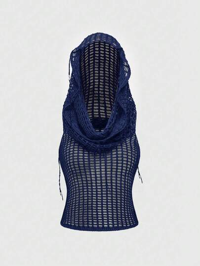 Grunge Punk Y2K Distressed Hoodie Knit Sweater, Versatile