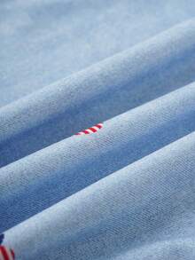 Joliand Joliand 2 件/套 女婴优雅城市学校爱国心旗印花针织无袖宽松上衣和阔腿短裤，适合日常休闲、独立日、旅行、海滩 7 月 4 日 7 月 4 日美国国旗 美国国旗 美国国旗 爱国旗帜 老荣耀 独立日