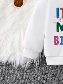 SHEIN 2pcs/Set Baby Boy Casual English Slogan & Birthday Graphic Crew Neck Sweatshirt And Pants Sports Trousers Outfit, Comfortable And Fashionable For Autumn/Winter, Suitable For Parties, Outdoor Picnics, Street Photography, Campus, Festivals, Gifts 18 Month Clothes Boy Birthday Boy Outfit First Birthday Shirt Boy 1st Birthday Outfit Boy Baby Boy 1st Birthday Clothes Baby Boy Streetwear Toddler Streetwear Fly Boy Shirts Fall - Multicolor - View 5