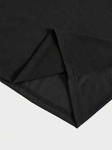 ROMWE MEN Street Life 朋克街头风格图案印花无袖圆领背心，带水钻做旧设计，男士夏季 - 黑色 - 查看 3