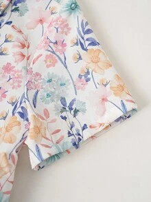 Joliand Joliand 2 pièces Ensemble élégant pour jeunes garçons, chemise urbaine chic kaki à col fleuri et short kaki, avec nœud papillon rose inclus. Convient pour mariage, fête, sortie, pique-nique, été - Multicolore - Voir 5