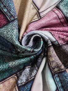 EMERY ROSE 大码拼色圆领休闲长袖 T 恤 - 彩色 - 查看 7