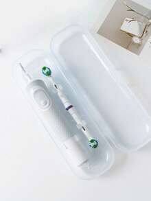 1 件纯色电动牙刷收纳盒，半透明牙刷旅行盒，便携式电动牙刷收纳盒，便携式替换塑料电动牙刷旅行盒，适合旅行，透气塑料牙刷架，适用于家庭、旅行、商务、露营、收纳盒家居浴室装饰夏季 - 彩色 - 查看 25