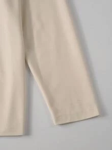 Manfinity Homme 男士休闲拉链长袖 Polo 衫，秋季，适合秋季 - 杏色 - 查看 6