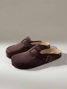 Solecia Giày sandal nam trơn màu đa năng thường ngày - Cà phê nâu - Xem 2