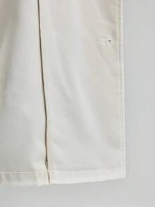 Ontre 女式米色风衣，都市现代风格，带翻领、腰带、收腰