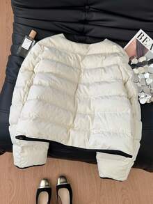 SHEIN Frenchy 女士休闲百搭撞色饰边夹克，冬季