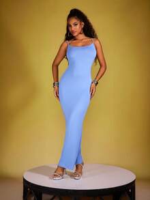 Zyxie 女士夏季純色修身魚尾帶裙