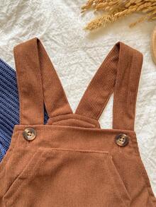 Vintaside Kids Babyboy 秋季圆领长袖可爱休闲狐狸刺绣上衣搭配时尚简约吊带长裤，适合温和天气、露营、度假、居家休闲穿着 - 彩色 - 查看 7