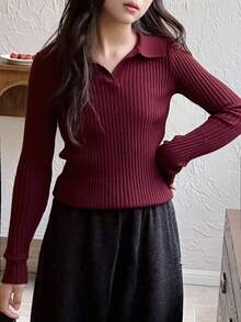 DAZY Jersey de cuello alto ajustado para niña preadolescente, para otoño/invierno