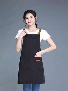 1/2/3/5pcs Apron, Household Waterproof And Oil-Proof Apron, Adjustable Bib Apron, Kitchen Cooking Aprons