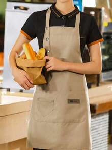 1/2/3/5pcs Apron, Household Waterproof And Oil-Proof Apron, Adjustable Bib Apron, Kitchen Cooking Aprons