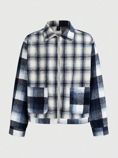 Grunge Punk Men's Casual Commuter Plaid Jacket
