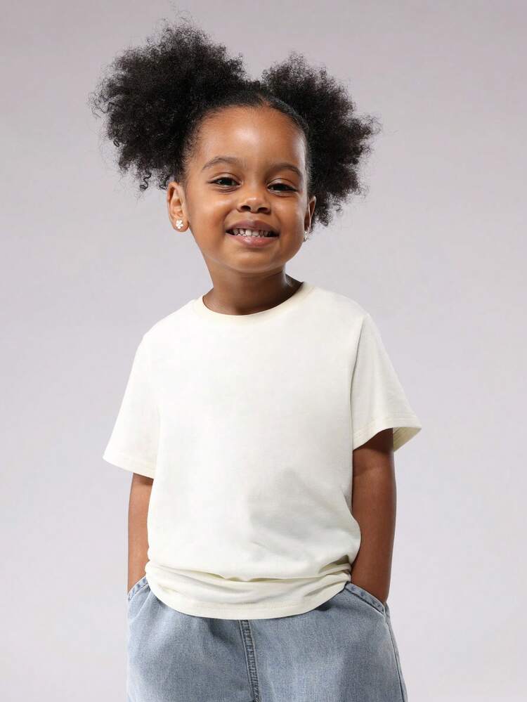 Classic Crewneck Short Sleeve Cotton Tee With Brand Badge