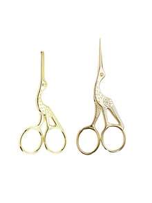 Juego de tijeras con forma de grúa de tamaño grande (12,8 cm) y pequeño (10,3 cm), tijeras vintage para manualidades, tijeras para tela, tijeras para bordado, tijeras para punto de cruz, tijeras de oficina para papel, tijeras para cejas puntiagudas, tijeras pequeñas multiusos - Multicolor - Ver 21