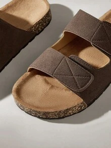 Solecia 男士休闲钩环拖鞋，适合日常穿着 - 棕色 - 查看 5