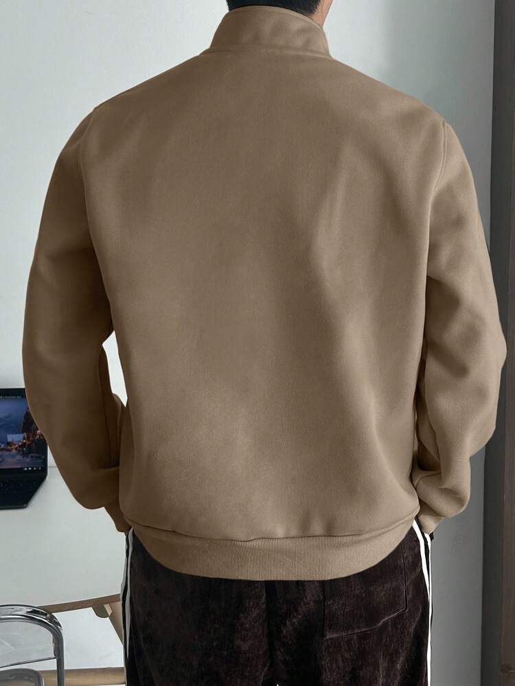 DAZY Men's Solid Color Basic Sweatshirt, Sweatshirt & Jacket Fall,Winter - Brown - View 2