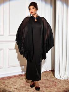 Cravure Halloween Plus Size Co-Ords Fall Cloth For Women - Black - View 4
