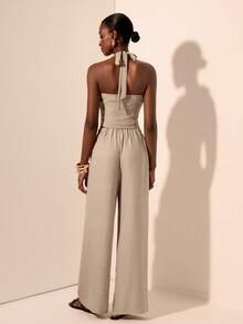 Zivah 女士日常两件套服装 - 卡其色 - 查看 2