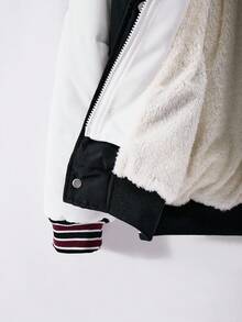 男童冬季夹克新款加厚棒球款外套，适合大童秋冬加厚保暖外套 - 黑色 - 查看 8