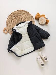 女婴可爱百搭保暖连帽夹克，秋冬