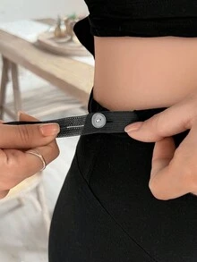 SHEIN 2 pièces Ensemble de sport de maternité, Top à manches longues col V avec croisement et nœud, imprimé papillon et pantalon slim de soutien pour le ventre - Noir - Voir 6