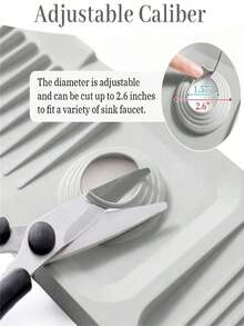 SHEIN 1 件装硅胶排水垫厨房/浴室水槽防溅防滑表面垫/架，装饰性防滑台面保护垫，家居和厨房装饰及实用礼品，舒适的秋冬风格 - 灰色 - 查看 10