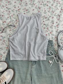 SHEIN EZwear Casual Minimalist Shark Animal Print Plus Size Tank Top, Suitable For Summer Back To School - Multicolor - View 2