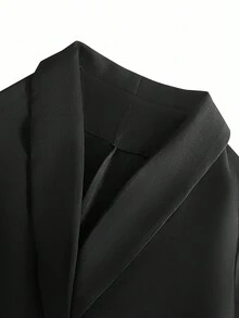 Franclia Women's Black Long Sleeve Fitted Sexy Blazer Jacket, Winter - Multicolor - View 3