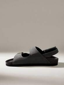 Solecia Men's Thick Sole Slip-On Sandals For Summer Outdoor Wear - Grey - View 3