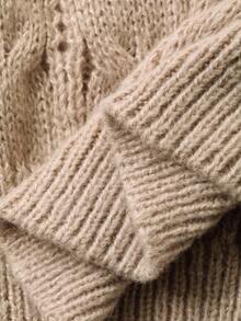 DAZY 青少年女孩日常休闲毛衣，秋季 - 卡其色 - 查看 9