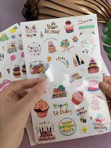 Zazumi 1 Miếng Dán Sinh Nhật Hình Ba Chiều Lớn, Tờ Đơn, Lấp Lánh Laser, Trang Trí Bánh Kem Tiệc Sinh Nhật, Dùng Cho Máy Tính Xấu, Bình Nước, Gói Quà, Vật Dụng Tổ Chức Lễ Kỷ Niệm - Nhiều màu - Xem 6