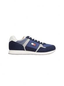 Tommy Hilfiger Logo Mixed Texture Men's Trainers Dark Blue EM0EM01590 - DarkNightNavy - View 1