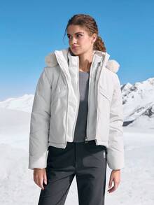 In My Nature Women Outdoor Winter Coats Quilted Jacket, Padded Jackets, Puffer Coats, Winter Coats Winter Thermal Thick Warm Jackets, Winter Jacket Women's Casual & Outdoor Jacket Outdoor Hiking Jacket Women's Casual Jacket, Thermal Coats, Fall Winter Jacket, Thick Jacket KEEP WARM, Winter Coats Women Athleisure Jacket White Jacket - White - View 7