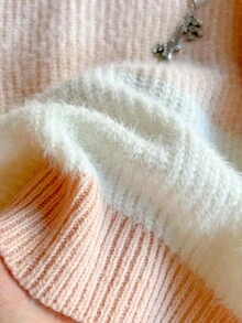 冬季服装、冬季套装、儿童冬季服装、秋季服装、万圣节、万圣节服装、圣诞节服装、女童休闲条纹圆领长袖毛衣 - 彩色 - 查看 5