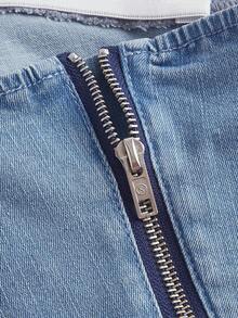 SHEIN MOD Top en mezclilla de un hombro ribete con fruncido - Lavado ligero - Ver 3