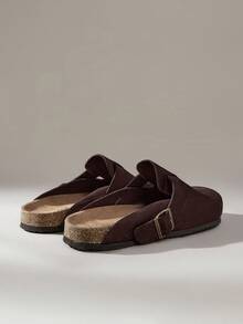 Solecia Giày sandal nam trơn màu đa năng thường ngày - Cà phê nâu - Xem 4