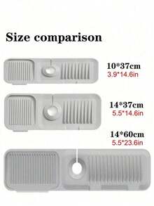 SHEIN 1 件装硅胶排水垫厨房/浴室水槽防溅防滑表面垫/架，装饰性防滑台面保护垫，家居和厨房装饰及实用礼品，舒适的秋冬风格 - 灰色 - 查看 8