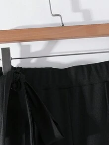 Franclia 2 piezas Conjunto de top de manga larga y pantalones de unicolor minimalista para mujer