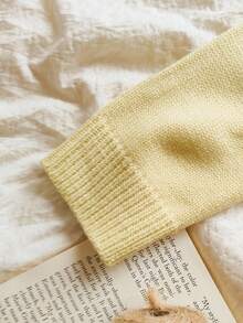 Vintaside Kids Girls' Cute Sunflower Shawl Cardigan Fall Winter - Yellow - View 7