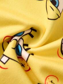 SpongeBob SquarePants | SHEIN 4pcs TPink & Yellow Cute Cartoon Print Cami Top & Shorts Lingerie Undershirt Set , Kawaii,Y2K,Cute,Sweet Fall Winter Girls Cute Set