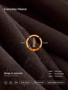 GLOWMODE 30" Pantalones de chándal de pierna ancha de felpa de uso diario con cintura ajustable con cordón y bolsillos laterales para uso casual diario - Marrón Chocolate - Ver 5