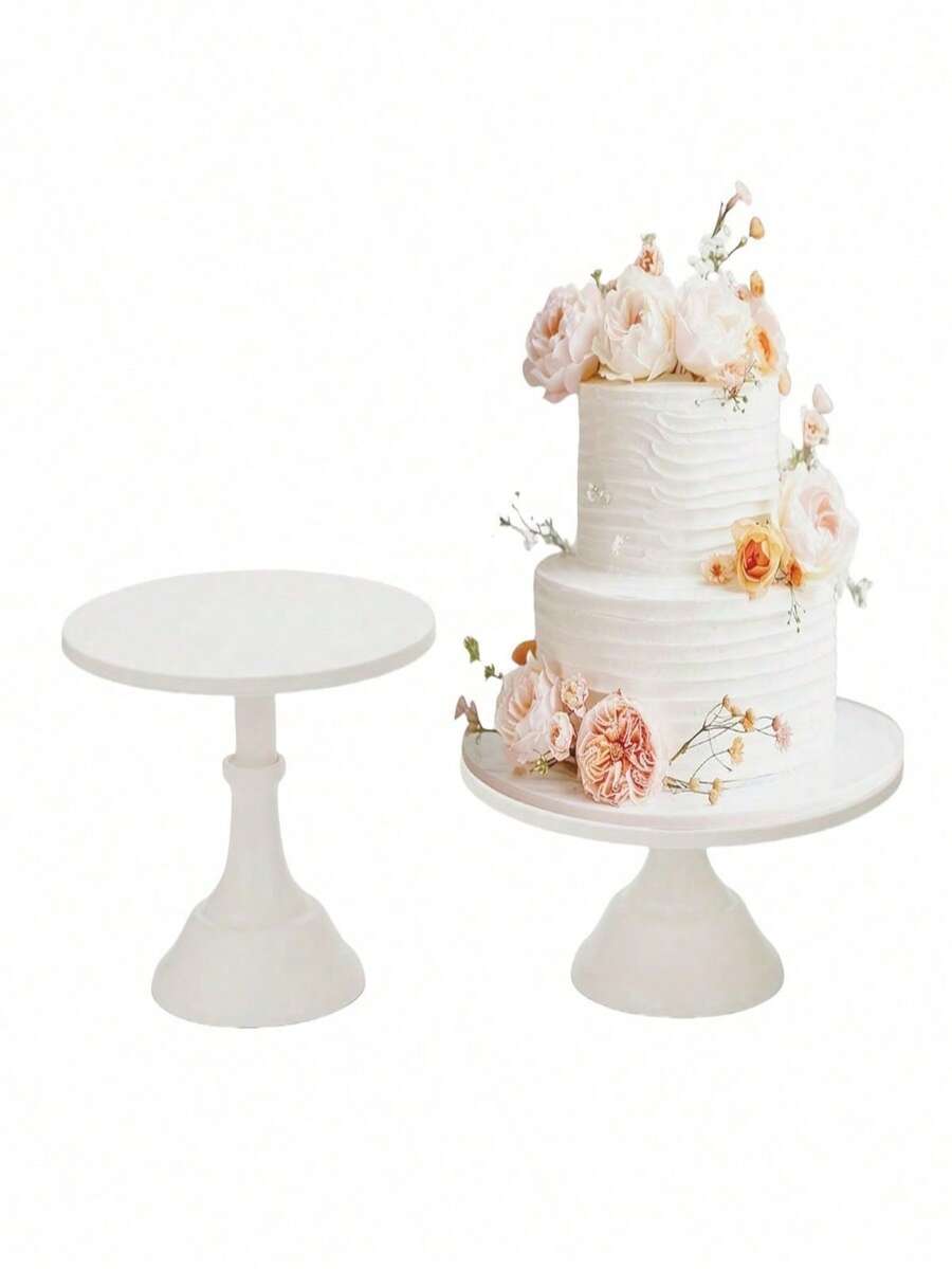 SHEIN 1PC White Cake Rack, Birthday Party Dessert Rack, Event Wedding Cake Dessert Metal Tray, Cupcake Display Tray And Bracket