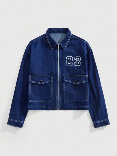 Street Life جاكيت جينز قصيرة للرجال، طراز الشارع الكلاسيكي