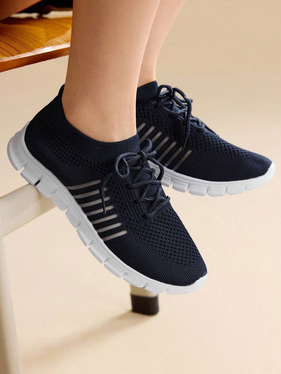 CUCCOO EASI 女士舒适、轻便、透气的日常休闲运动鞋 - 藏蓝色 - 查看 1