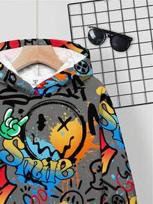 Tween Boy Casual Loose Comfortable Long Sleeve Sweatshirt, Suitable For Autumn/Winter Fall - Multicolor - View 3