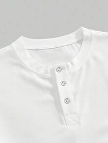 ROMWE MEN Goth 男士休闲简约华夫格印花长袖T恤，秋季