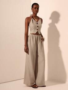 Zivah 女士日常两件套服装 - 卡其色 - 查看 6