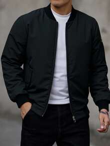 EURMUSE Áo khoác mùa đông cổ cao chất lượng cao cho nam - màu đen - Xem 1